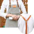 Blue Gray Red Canvas Bib Apron