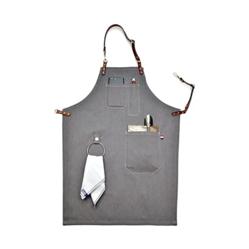 Gray Denim Apron Cross Back Straps