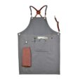 Gray Denim Apron Cross Back Straps