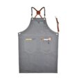 Gray Denim Apron Cross Back Straps