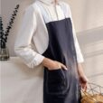 Long Blue Brown Gray Cotton Linen Apron