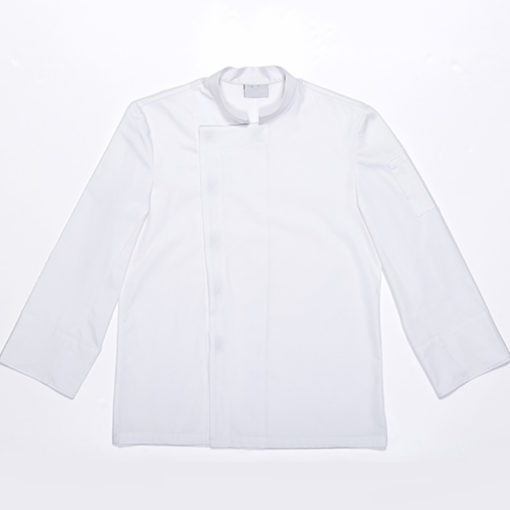Chemise de chef à manches longues blanche et noire