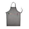 Gray Denim Leather Strap Apron