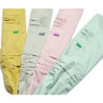 Tablier long en coton Jaune Gris Vert et Rose