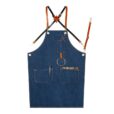 Gray Blue Khaki Canvas Apron Leather Straps