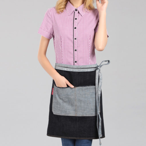 Tablier de taille en denim bleu foncé noir