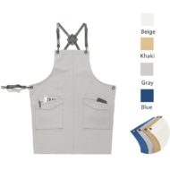 4 Colors Canvas Apron Crossback Leather Straps