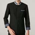 Polyester Katoenen Overhemd met Lange Mouwen in Zwart