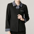 Chemise à manches longues en polyester coton de couleur noire
