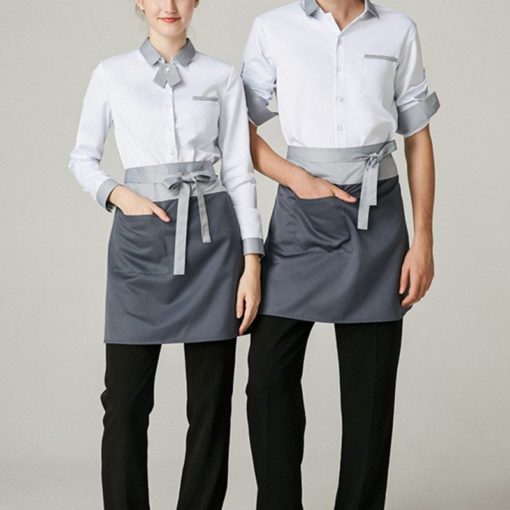 Polyester Katoenen Overhemd met Lange Mouwen in Wit