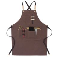 Black Khaki Brown Canvas Apron Cotton Straps