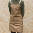 Black Khaki Brown Canvas Apron Crossback Straps