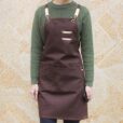 Black Khaki Brown Canvas Apron Crossback Straps