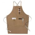 Zwart Khaki Bruin canvas schort met kruislings achterpand