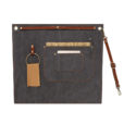 Canvas Denim Schort met Leren Banden