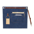 Canvas Denim Schort met Leren Banden