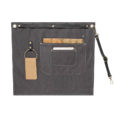 Canvas Denim Schort met Leren Banden