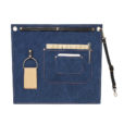 Canvas Denim Schort met Leren Banden