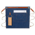 Denim Canvas Tailleschort met Leren Banden