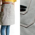 Tablier de taille en toile denim avec sangles en cuir