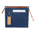 Denim Canvas Tailleschort met Leren Banden