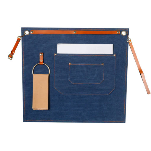 Denim Canvas Tailleschort met Leren Banden