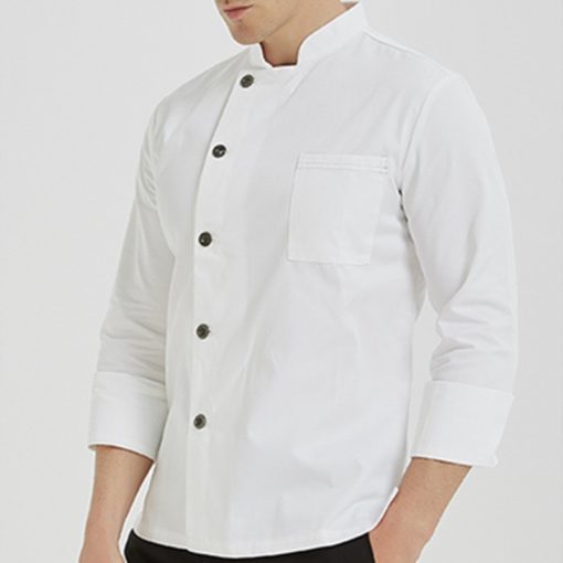 Veste de chef à manches longues noir et blanc