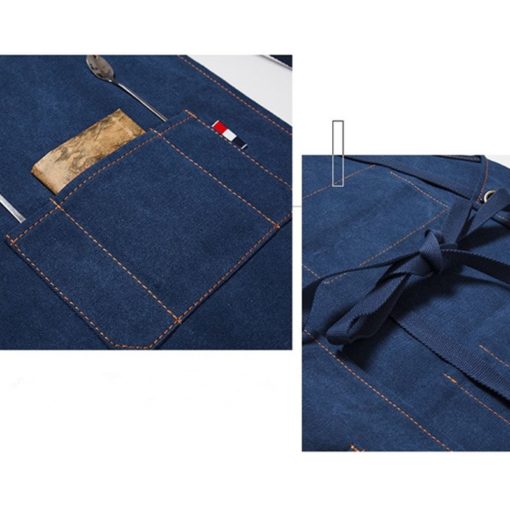 Tablier en toile imperméable avec bretelles croisées