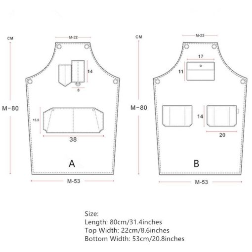 Tablier en toile imperméable avec bretelles croisées