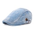 Beret en denim bleu ajustable unisexe