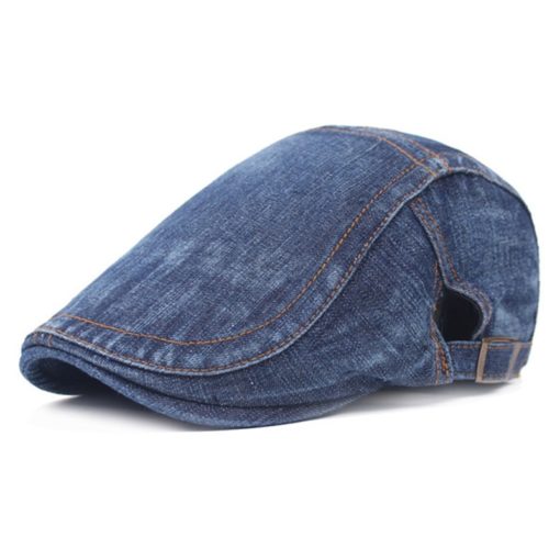 Unisex Verstelbare Blauwe Denim Baret