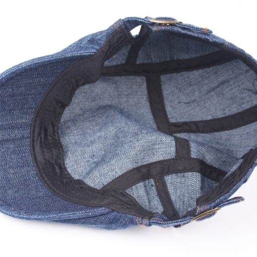 Unisex Verstelbare Blauwe Denim Baret