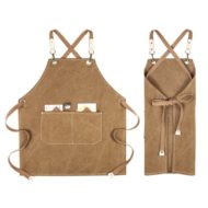 Kids Khaki Canvas Apron Crossback Cotton Straps