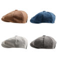 Khaki hoed Grijze pet Blauwe canvas Baret