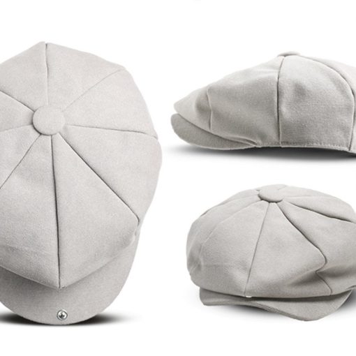 Chapeau kaki Casquette grise Béret en toile bleue