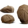 Khaki hoed Grijze pet Blauwe canvas Baret