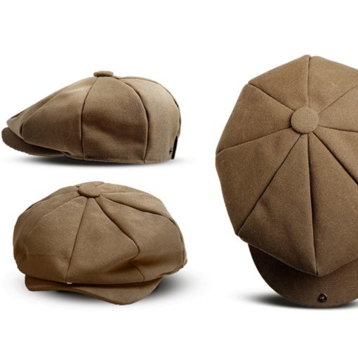 Chapeau kaki Casquette grise Béret en toile bleue