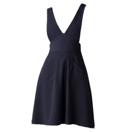 Tablier long en polyester bleu pour femme