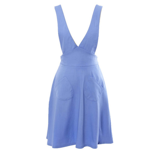 Tablier long en polyester bleu pour femme