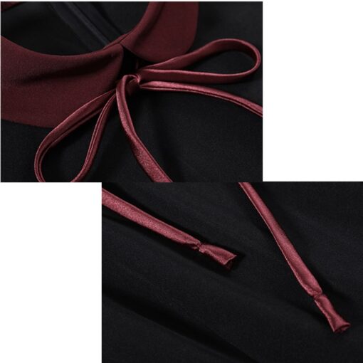 Tablier en polyester noir Uniforme de robe de serveuse