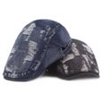 Zwarte katoenen hoed Blauwe denim baret