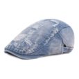 Zwarte katoenen hoed Blauwe denim baret