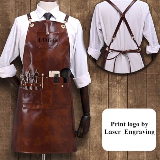 Brown PU Apron Crossback Straps