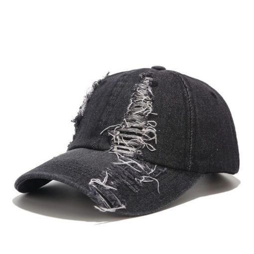 Chapeau de baseball en denim bleu Casquette noire