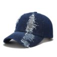 Chapeau de baseball en denim bleu Casquette noire