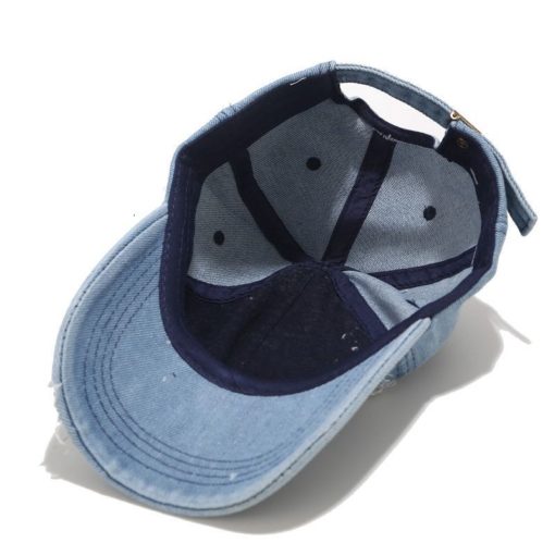 Chapeau de baseball en denim bleu Casquette noire