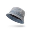 Chapeau seau en denim noir Casquette de pêche bleue pour le soleil