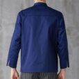 Blauw Langemouwen Polyester Katoenen Chefjas