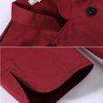 Veste de chef rouge à manches longues en polyester coton