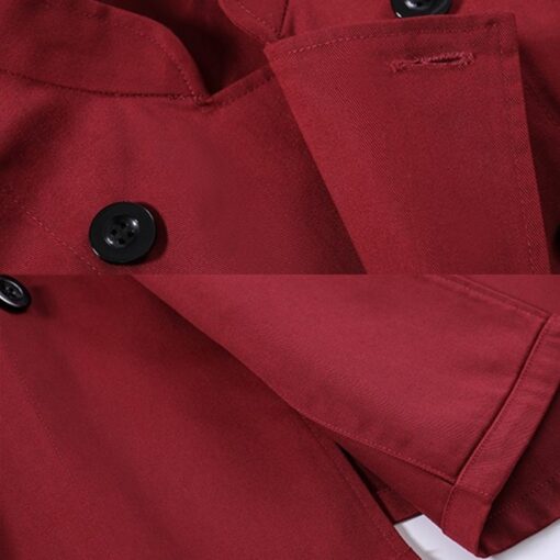 Veste de chef rouge à manches longues en polyester coton